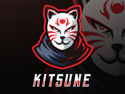Kitsune anime branding design fox graphicdesign kitsune logo logoanimal logotype mask vector