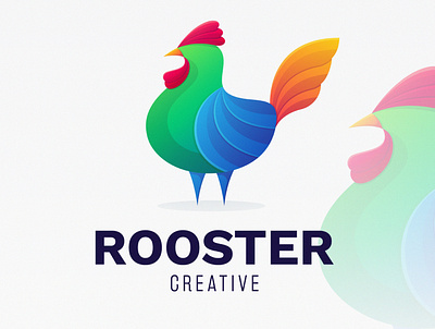Rooster Colorful branding chicken design graphicdesign identity logo logoanimal logotype media rooster
