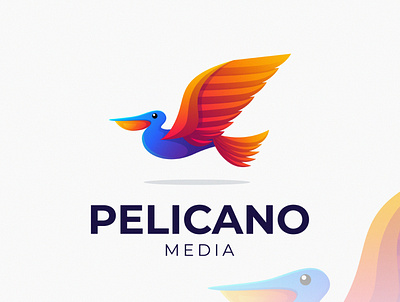 Pelicano MEdia bird branding commerce fish graphicdesign identity logo logoanimal logotype nature pelican wild