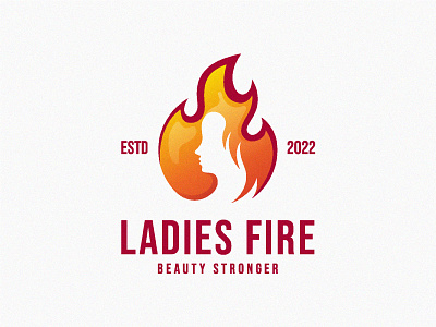 Ladies Fire beauty branding burn design fire flame graphicdesign hair ladies logo logotype sap vector woman
