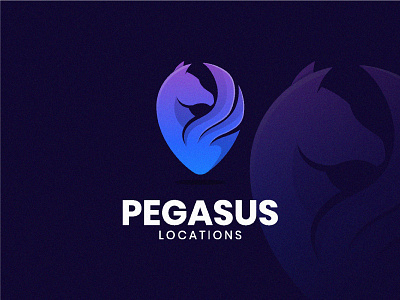 Pegasus Location brand branding corporate design graphicdesign horse illustration location logo logoanimal logotype map media pegasus pin socialmedia vector