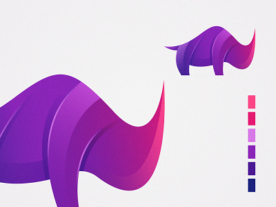 Rhino app branding design firstshot flat gradient design graphicdesign illustration logo logoanimal minimal rhino