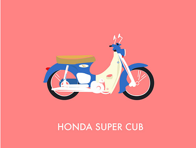 Transportation of Thailand - Honda Super Cub design honda illustration motorbike thailand vector web