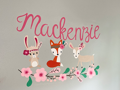 Mackenzie Mural free hand hand lettering lettering mural painting