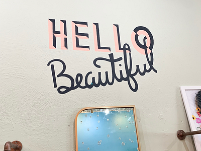 Hello Mural hand lettering lettering mural painting