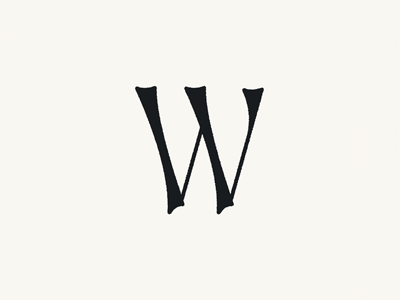 W clean custom typography lettering minimal simple typography