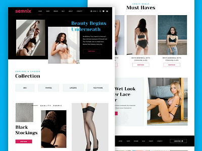 Semnix lingerie website mockup