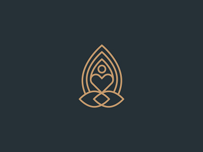 Luxury Yoga Logo (Love) art branding design flat icon illustration illustrator logo minimal type