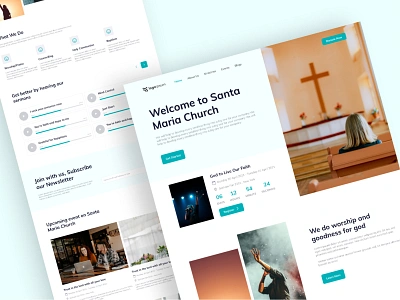 Church & Template Website christianity church community homepage landing landing page religion social ui deisgn uiux web design website