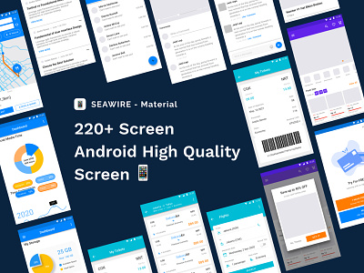 SeaWire Material UI Kit android android apps app design design material material design mobile app ui kit uiux wireframe wireframekit