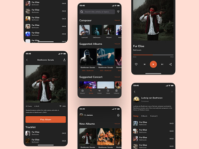 Listen Music Mobile Apps application apps lister lyric mobile mobile apps mobile kit music music player player sing song ui kit