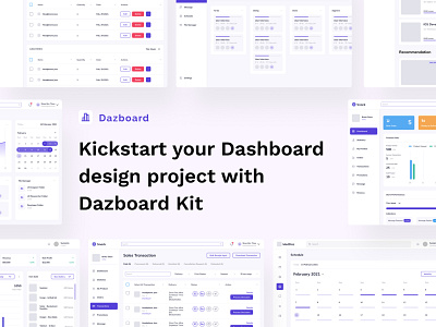 Dazboard UI Kit crm dashboard dashboard ui design design system saas ui design ui kit website wireframe