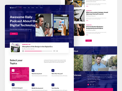 Podcast Website blogger creator home page landing landing page personal podcast podcasterd ui design web design website
