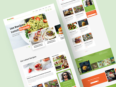 Food Recipe Website chef food food recipes home page landing landing page recipes ui design web design website
