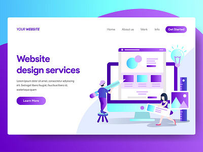 Web Design Services Illustration business cartoon character design design agency figure flat illustration modern ui vector web website