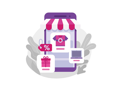 Mobile Shopping Illustration