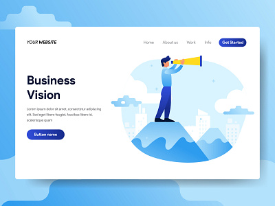 Businessman with Vision Illustration app background business businessman concept icon idea illustration landing layout leader leadership page strategy success template vector vision web website