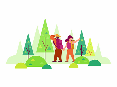 Lost in the Forest Illustration 404 404 error character design error figure flat forest illustration lost modern nature page travel vector