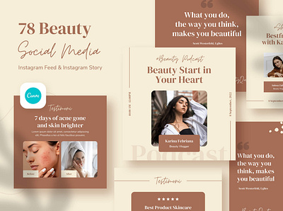 Beauty Instagram Post beauty instagram template beauty social media branding canva canva template clean design fashion fashion instagram graphic design instagram post instagram template podcast sharing simple social media social media pack testimonial template