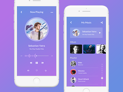 Music IOS app app design iphone modern music ui