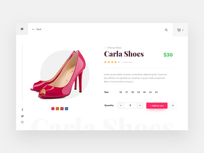 Shoes Product Detail design e commerce ecommence product detail shoes website woman