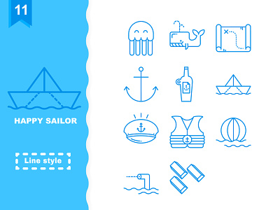 Sailor icon in glphy style branding design flat icon illustration illustrator ui ux vector web website