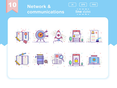 Network & communications branding design flat icon illustration illustrator minimal ui ux vector web