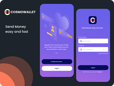 Login screen app design illustration logo ui