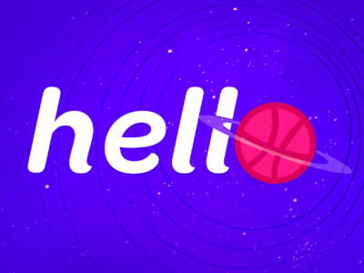 hello dribble debut hello space typogaphy