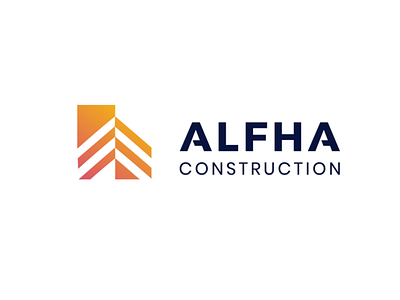 ALPHA CONSTRUCTION branding building conceptual logo construction logo fashion icon identity illustration logo logotype mark minimal vector