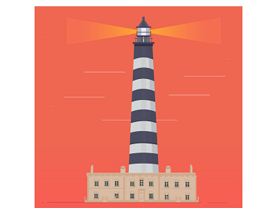 Lighthouse colors illustration illustrator vector
