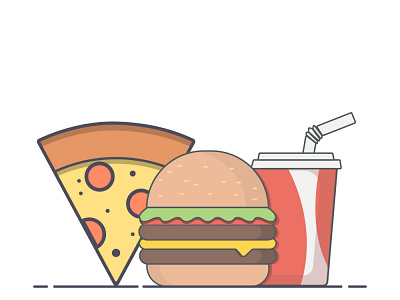 burger colors illustration illustrator inspiration vector