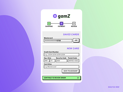 Payment Form checkout credit card dailyui design form ui