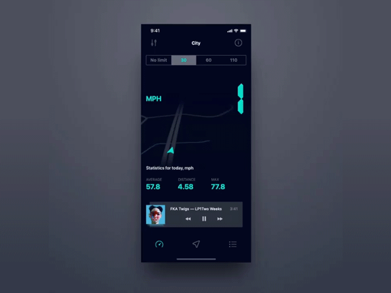 Speedometer animation app mobile ui ux