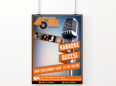 45lik Ankara Karaoke Night Poster 45lik design karaoke karaoke night poster