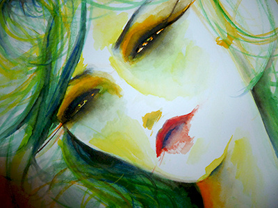 Sauvage fashion green illustration portrait watercolor