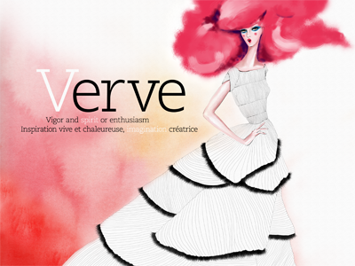 Verve Final digital painting fashion illustration french red vaudeville