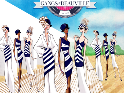 Gangs of Deauville - Final badge cruise deauville emblem fashion illustration nautical navy process resort wear