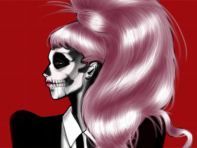 Gaga black and white born this way fashion illustration gaga illustration lady gaga mugler skull tuxedo