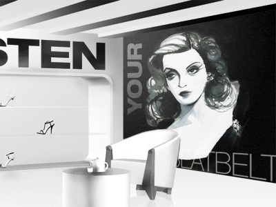 Environmental Design Concept bette davis black and white environmental design mural portrait wall