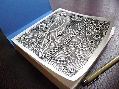 1st Zentangle abstract doodle ink micron pattern pencil sketch sketchbook zentangle