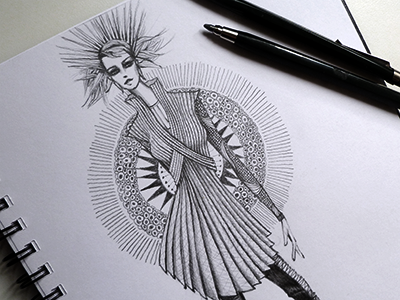 Athena athena concept fashion illustration goddess greek mythology pattern pencil sketch sketchbook