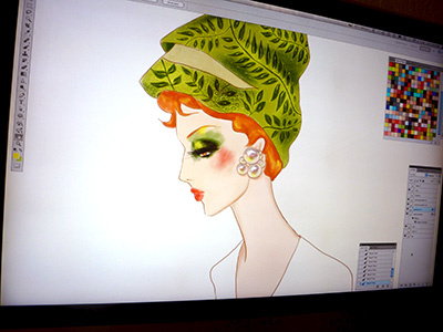 Persephone in Bloom digital painting fashion fashion illustration goddess pattern persephone process