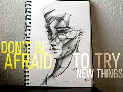 No Fear character dont be afraid futuristic pencil portrait sketch study technique
