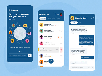 Messaging app - ideate chat app chat chat app chatbot chatting clean interaction design message message app messenger mobile app mobile ui text uiux