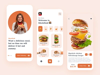 Food Delivery App app clean design food food and drink fresh minimal mobile app trending ui ux