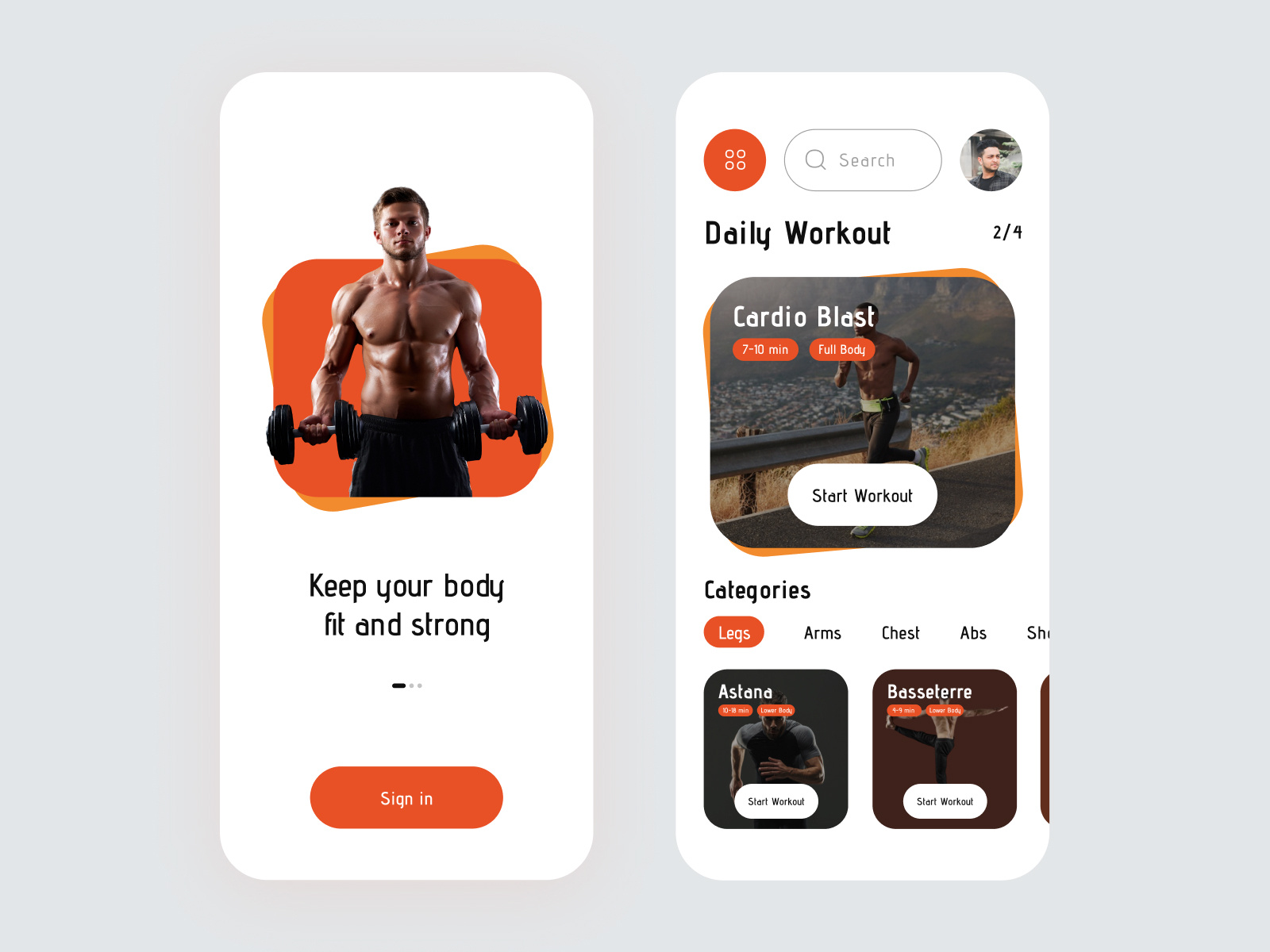Fitness & Workout mobile App by Zesan h. on Dribbble