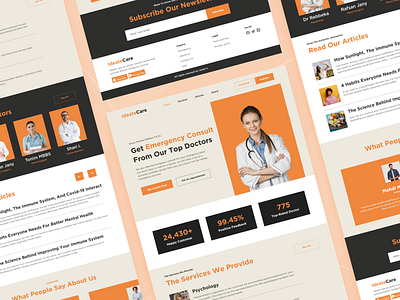 Medical Landing page clean consult doctor hero header landing page main page medical medical app medicine mental online ui ux web website