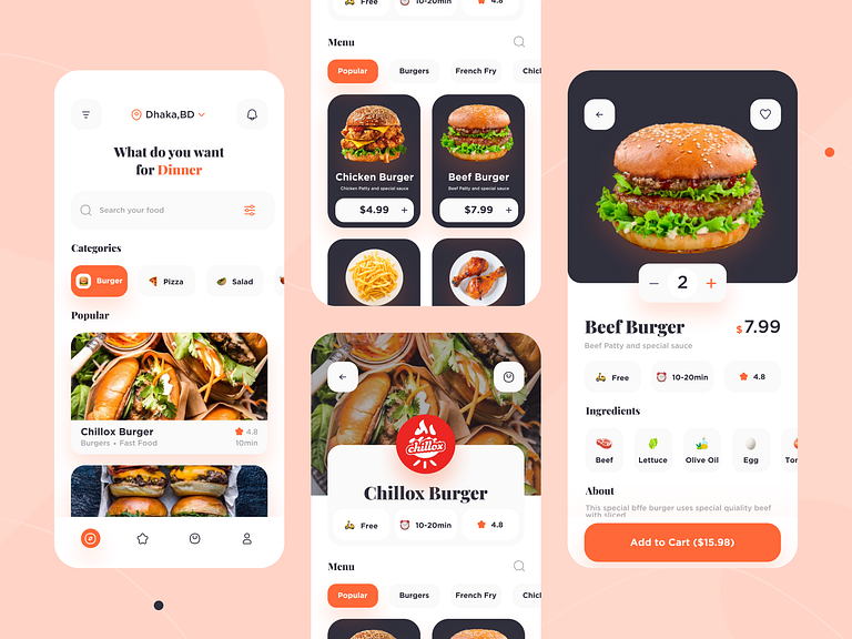 Food Delivery App 🧀 by Zesan h. on Dribbble