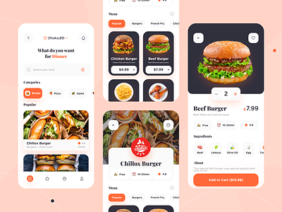 Food Delivery App 🧀 app design burger chef app delivery app eating food food and drink food delivery food design food order food ordering mobile app mobile ui pizza recipe app ui ux